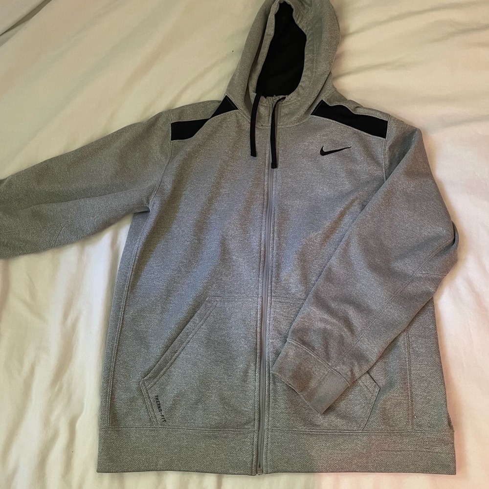 Nike gray zip up hoodie
